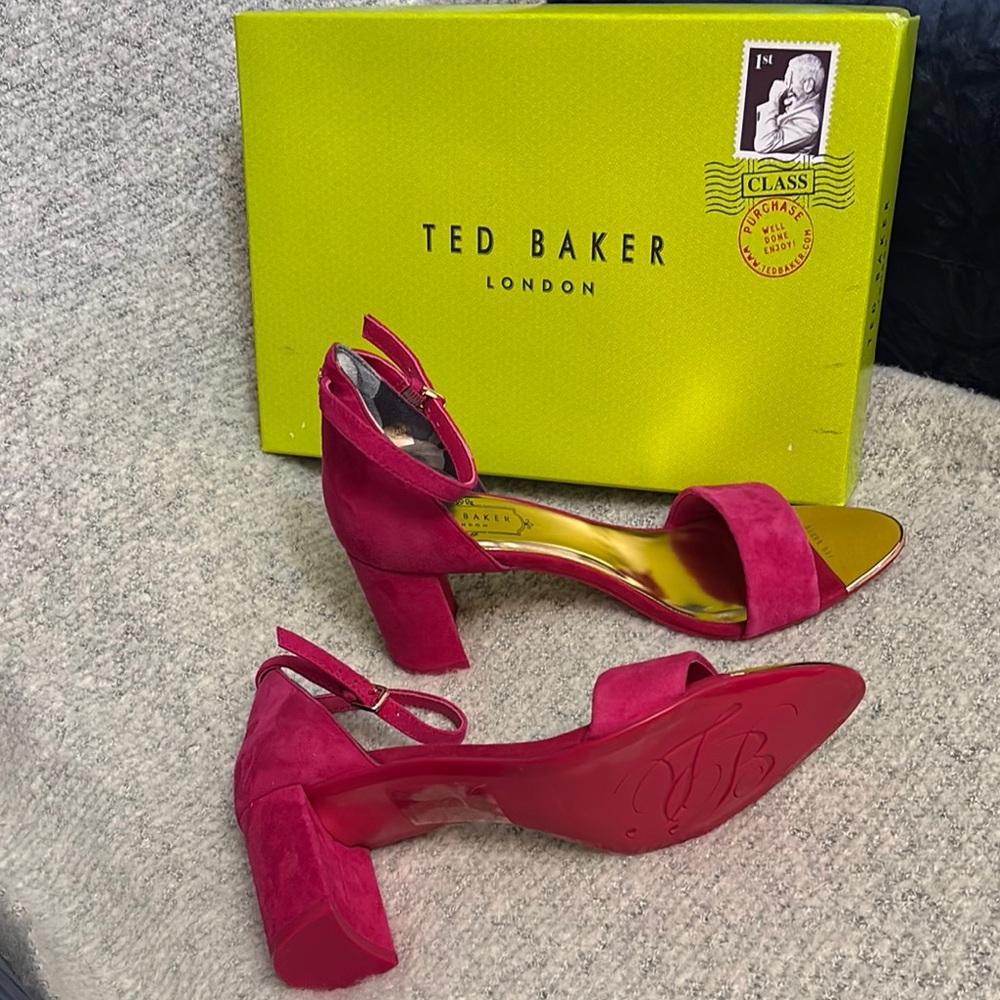 Ted Baker Fuchsia Block Heel Sandals
